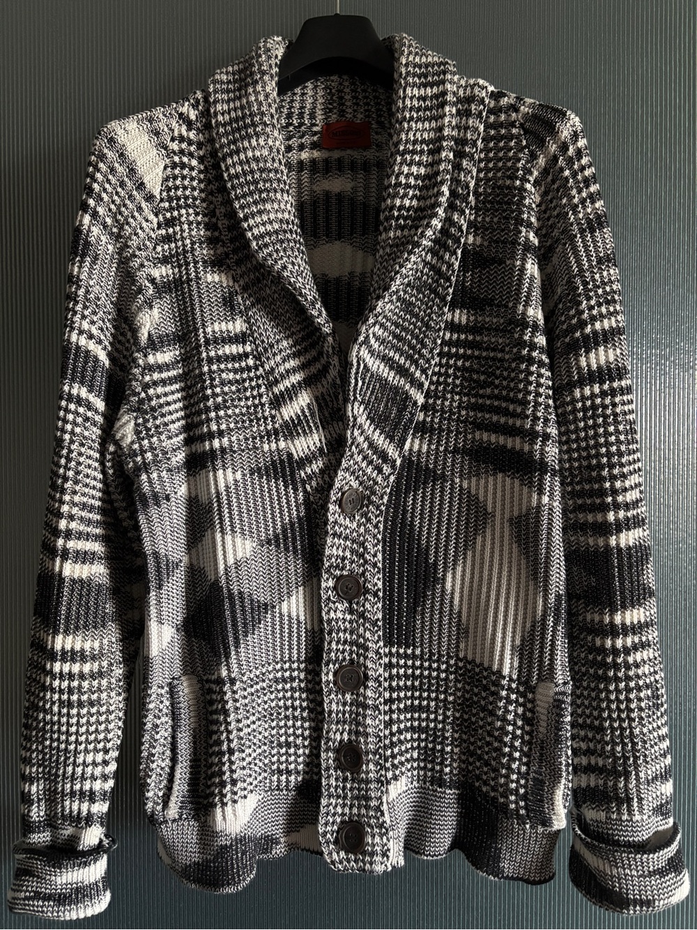Vintage Missoni Italy Space Dye Shawl Collar Cardigan Sweater Size L Slouchy